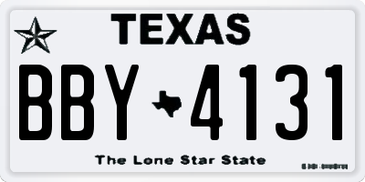 TX license plate BBY4131
