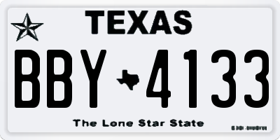 TX license plate BBY4133