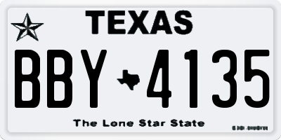 TX license plate BBY4135