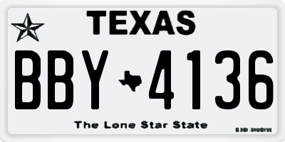 TX license plate BBY4136