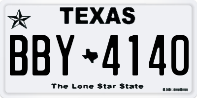 TX license plate BBY4140