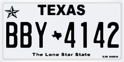 TX license plate BBY4142