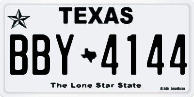 TX license plate BBY4144