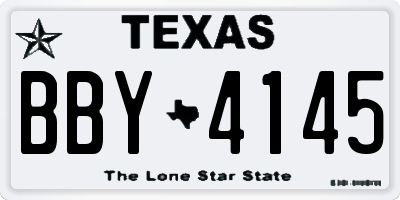 TX license plate BBY4145