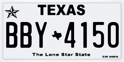 TX license plate BBY4150