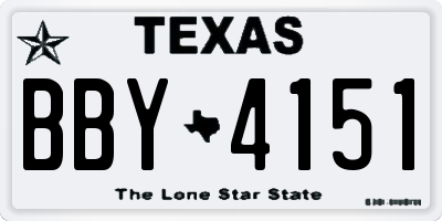 TX license plate BBY4151