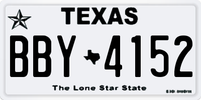 TX license plate BBY4152