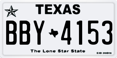 TX license plate BBY4153