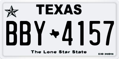 TX license plate BBY4157