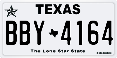 TX license plate BBY4164