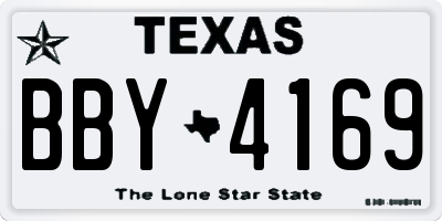 TX license plate BBY4169