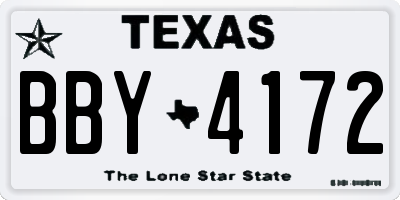 TX license plate BBY4172