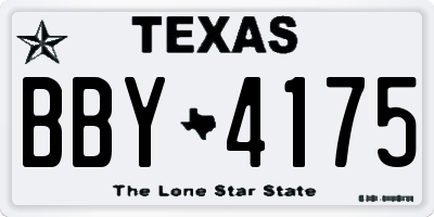 TX license plate BBY4175