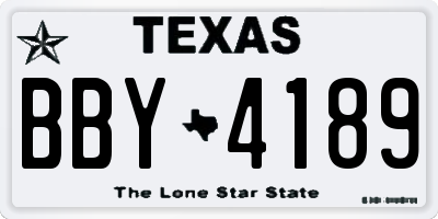 TX license plate BBY4189