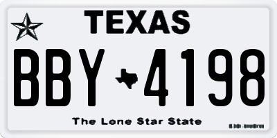 TX license plate BBY4198