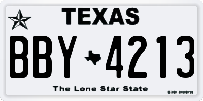 TX license plate BBY4213