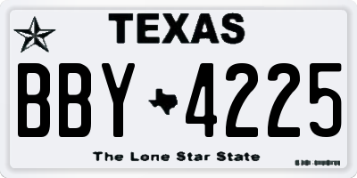 TX license plate BBY4225