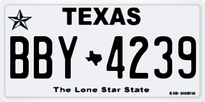 TX license plate BBY4239