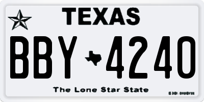 TX license plate BBY4240