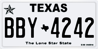 TX license plate BBY4242