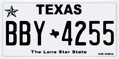 TX license plate BBY4255