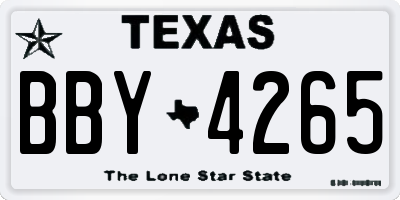 TX license plate BBY4265