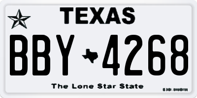TX license plate BBY4268