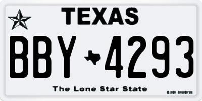 TX license plate BBY4293