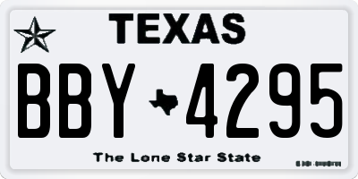 TX license plate BBY4295