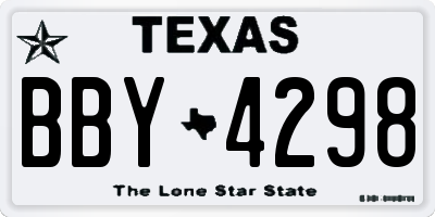 TX license plate BBY4298