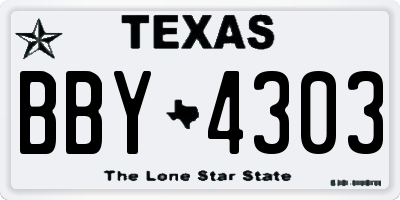 TX license plate BBY4303