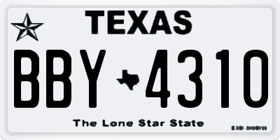 TX license plate BBY4310