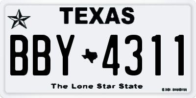 TX license plate BBY4311