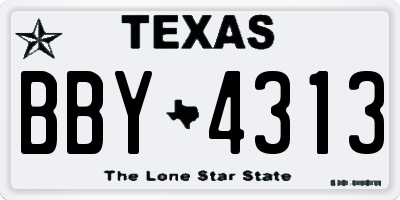 TX license plate BBY4313