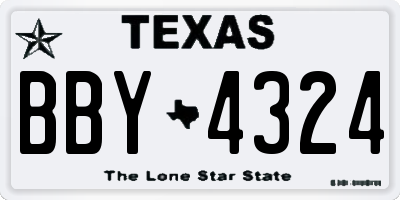 TX license plate BBY4324