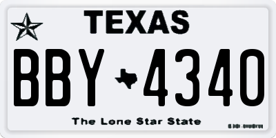 TX license plate BBY4340