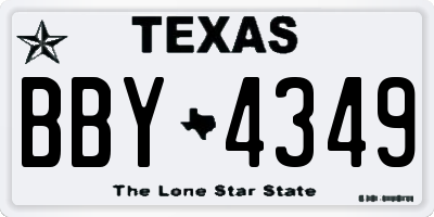TX license plate BBY4349
