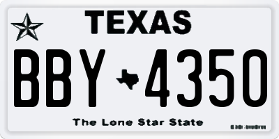 TX license plate BBY4350