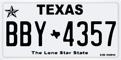 TX license plate BBY4357