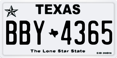 TX license plate BBY4365
