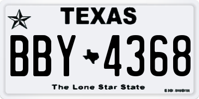 TX license plate BBY4368