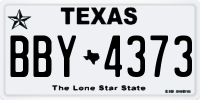 TX license plate BBY4373
