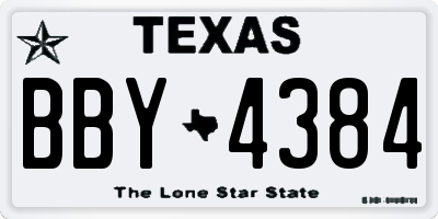 TX license plate BBY4384