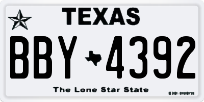 TX license plate BBY4392