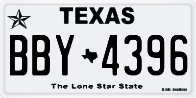 TX license plate BBY4396