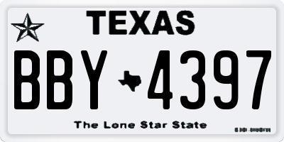 TX license plate BBY4397