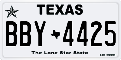 TX license plate BBY4425