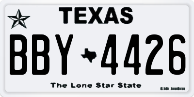 TX license plate BBY4426