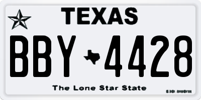 TX license plate BBY4428