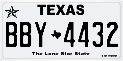 TX license plate BBY4432